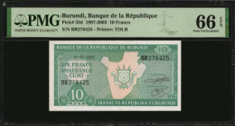 BURUNDI. Lot of (7). Banque de la Republique du Mali. 10, 100, 1000, 2000 & 5000 Francs, Mixed Dates. P-Various. PMG Choice Uncirculated 64 EPQ to Gem...