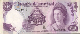CAYMAN ISLANDS. Cayman Islands Currency Board. 40 Dollars, 1974. P-9a. Uncirculated.

Estimate: $150.00 - $250.00