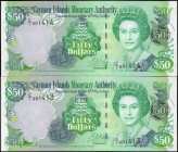 CAYMAN ISLANDS. Lot of (2). Cayman Islands Monetary Authority. 50 Dollars, 2001. P-29a. Consecutive. Uncirculated.

Estimate: $120.00 - $180.00