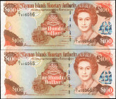CAYMAN ISLANDS. Lot of (2). Cayman Islands Monetary Authority. 100 Dollars, 2006. P-37a. Consecutive. Uncirculated.

Estimate: $150.00 - $250.00