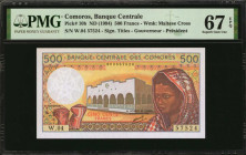COMOROS. Lot of (12). Banque Centrale des Comores. 500 to 10,000 Francs, ND (1984 -2006). P-10b to 19b. PMG Gem Uncirculated 65 EPQ to Superb Gem Unc ...
