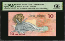 COOK ISLANDS. Government of the Cook Islands. 10 Dollars, ND (1987). P-4a. PMG Gem Uncirculated 66 EPQ.

Estimate: $25.00 - $50.00