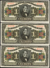 COSTA RICA. Lot of (3). El Banco Anglo Costarricens. 1 Colon, 1917. P-S121r. Remainders. Consecutive. About Uncirculated.

Estimate: $80.00 - $120.0...