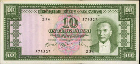 TURKEY. Turkiye Cumhuriyet Merkez Bankasi. 10 Turk Lirasi, 1930. P-159. Extremely Fine.

Estimate: $100.00 - $200.00