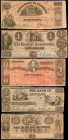 UNITED STATES. Lot of (6). Mixed Banks. Mixed Denominations, Mixed Dates. P-Various. Good to Fine.

A grouping of six obsolete bank notes. Pinholes,...