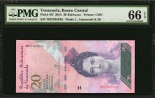 VENEZUELA. Banco Central. 20 Bolivares, 2013. P-91f. PMG Gem Uncirculated 66 EPQ.

PMG Gem Uncirculated 66 EPQ.

Estimate: $50.00 - $75.00