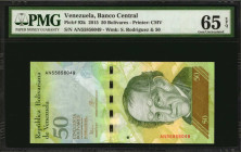 VENEZUELA. Banco Central de Venezuela. 50 Bolívares, 2015. P-92k. PMG Gem Uncirculated 65 EPQ.

Estimate: $25.00 - $50.00