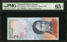 VENEZUELA. Banco Central. 2 Bolivares, 2013. P-Unlisted. PMG Gem Uncirculated 65 EPQ.

Estimate: $100.00 - $200.00