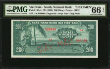 VIETNAM, SOUTH. Lot of (21). National Bank. 200 Dong, ND (1955). P-Various. Specimens & Color Trial Specimens. PMG Choice Uncirculated 63 to Superb Ge...