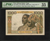 WEST AFRICAN STATES. Banque Centrale des Etats de L'Afrique de L'Ouest. 1000 Francs, ND (1959-65). P-803Tj. PMG Choice Very Fine 35.

Estimate: $75....
