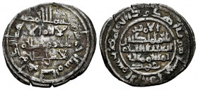 Kingdom of Taifas. Idris II Ibn Yahya, Al-Ali (Hammudid). Dirham. 441 H?. Madinat Sabta (Ceuta). (Vives-835). Ae. 3,74 g. Rare. VF/Choice VF. Est...10...