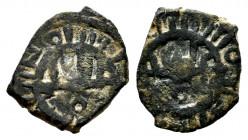 Kingdom of Taifas. Banu Djahwar. Fractional Dirham. 422-462 H. Taifa of Cordoba. Ae. 0,77 g. On behalf of Imam Abd Allah. Frochoso: The coins of the B...