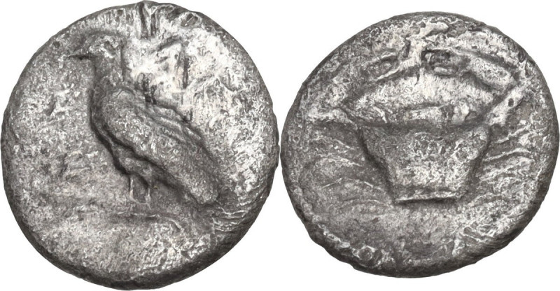 Sicily. Akragas. AR Litra, 460-440 BC. Obv. Eagle standing left, wings closed. R...