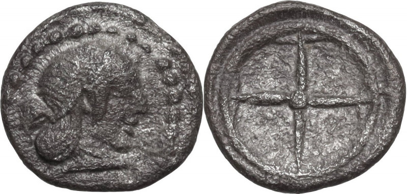 Sicily. Syracuse. Deynomenid Tyranny (485-466 BC). AR Litra, 475-470 BC. Obv. He...