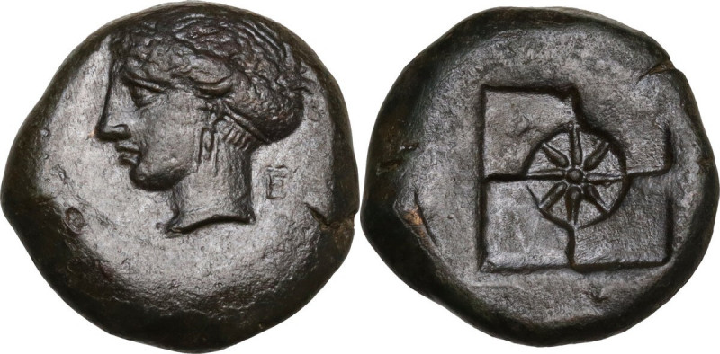 Sicily. Syracuse. Second Democracy (466-405 BC). AE Hemilitron, c. 405-375 BC. O...