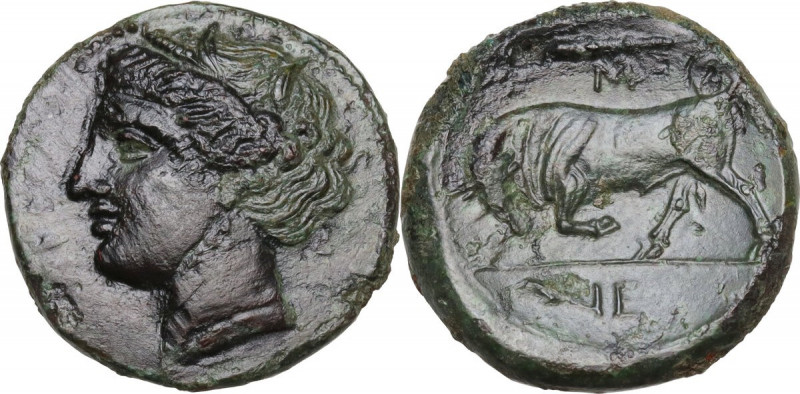 Sicily. Syracuse. Hieron II (274-215 BC). AE 20 mm, c. 275-269/265 BC. Obv. Head...