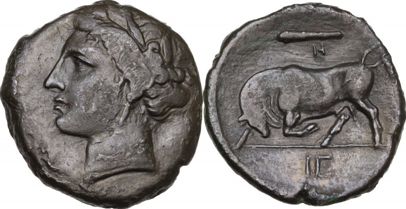 Sicily. Syracuse. Hieron II (274-215 BC). AE 21 mm, c. 275-269/5 BC. Obv. Head o...