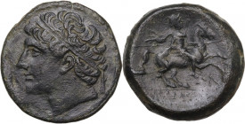 Sicily. Syracuse. Hieron II (274-215 BC). AE 27 mm, c. 240-215 BC. Obv. Head left, diademed. Rev. Horseman right. CNS II 195; HGC 2 1547. AE. 17.20 g....