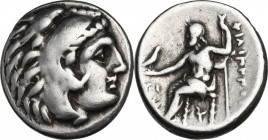Continental Greece. Kings of Macedon. Philip III Arrhidaios (323-317 BC). AR Drachm, Sardis mint, 323-319 BC. Obv. Head of Herakles right, wearing lio...