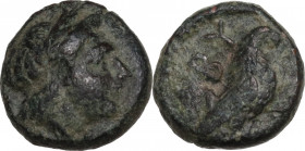 Greek Asia. Troas, Abydos. AE 10 mm, 4th century BC. Obv. Head of Apollo right, laureate. Rev. Eagle standing right. SNG Cop. 33-37. AE. 1.67 g. 10.00...