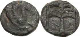 Greek Asia. Troas, Skepsis. AE 8 mm, 400-310 BC. Obv. Forepart of Pegasos right. Rev. Palm-tree within linear square. SNG Cop. 483; SNG von Aulock 157...