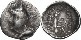 Greek Asia. Kings of Parthia. Phriapatios to Mithradates I (c. 185-132 BC). AR Drachm, Hekatompylos Mint. Obv. Bust facing left wearing bashlyk. Rev. ...