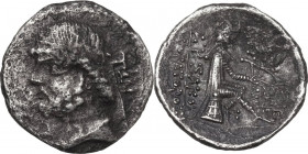Greek Asia. Kings of Parthia. Phraates II (132-127 BC). AR drachm, Tambrax mint. Obv. Bearded and diademed head left; mint mark TAM behind. Rev. Arsak...