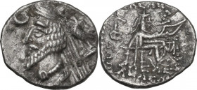 Greek Asia. Kings of Parthia. Phraates IV (38-32 BC). AR Drachm, Mithradatkart mint. Obv. Diademed bust left, star and crescent before; eagle flying l...