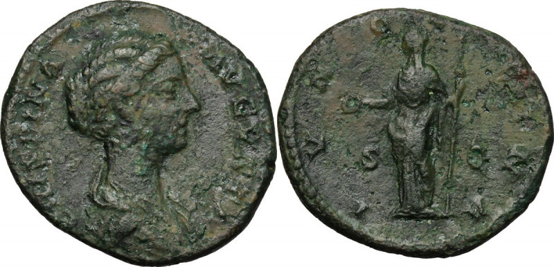 Crispina, wife of Commodus (died 183 AD). AE As, struck under Commodus. Obv. Dra...