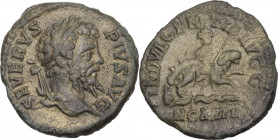 Septimius Severus (193-211). AR Denarius, 202-210. Obv. Head right, laureate. Rev. Dea Caelestis riding on lion right, holding thunderbolt and scepter...