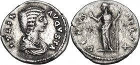 Julia Domna (died 217 AD). AR Denarius, struck under Septimius Severus, c. 198-202. Laodicea as Mare mint. Obv. Draped bust right. Rev. Venus standing...