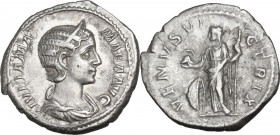 Julia Mamaea, mother of Severus Alexander (died 235 AD). AR Denarius, 231 AD. Obv. Diademed and draped bust right. Rev. Venus standing facing, head le...