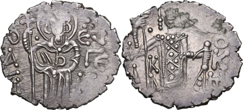Manuel I Comnenus (1238-1263). AR Asper, Empire of Trebizond. Obv. St. Eugenius ...