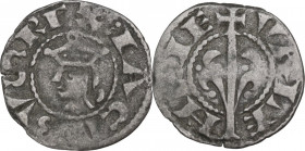 Spain. James I of Aragon "the Conqueror" (1213-1276). BI Denier, Valencia mint. Crusafont VS-314. BI. 0.77 g. 16.00 mm. About VF.