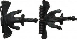 Bronze fibula. 55x58 mm. Roman Period, 1st-5th century. Intakt.