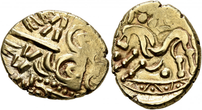 BRITAIN. Corieltauvi. Uninscribed, circa 50-30 BC. Stater (Gold, 20 mm, 6.16 g, ...