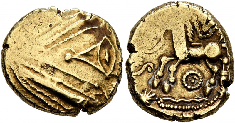 NORTHEAST GAUL. Remi. Late 2nd to mid 1st century BC. Stater (Gold, 17 mm, 6.16 ...