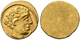 ETRURIA. Populonia. 3rd century BC. 10 Asses (Gold, 8 mm, 0.52 g). Youthful male head to right; before, X. Rev. Blank. HN Italy 135. Vecchi 56 ( same ...