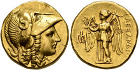 KINGS OF MACEDON. Alexander III ‘the Great’, 336-323 BC. Stater (Gold, 17 mm, 8.58 g, 7 h), Amphipolis, struck under Antipater, circa 325-319. Head of...