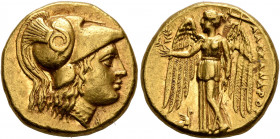 KINGS OF MACEDON. Alexander III ‘the Great’, 336-323 BC. Stater (Gold, 17 mm, 8.64 g, 12 h), Teos, struck under Menander or Kleitos, circa 323-319. He...