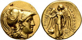 KINGS OF MACEDON. Alexander III ‘the Great’, 336-323 BC. Stater (Gold, 18 mm, 8.53 g, 6 h), Babylon, struck under Peithon, circa 315-311. Head of Athe...