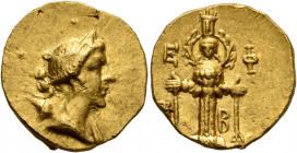 IONIA. Ephesos. 133-88 BC. Stater (Gold, 18 mm, 8.56 g, 12 h). Draped bust of Artemis to right, wearing stephane and pendant earring, with bow and qui...