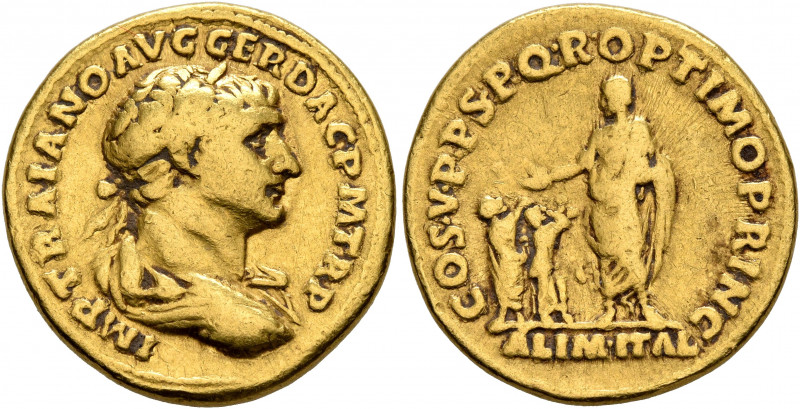 Trajan, 98-117. Aureus (Gold, 19 mm, 7.11 g, 7 h), Rome, 111. IMP TRAIANO AVG GE...