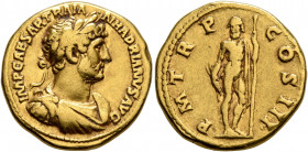 Hadrian, 117-138. Aureus (Gold, 19 mm, 7.15 g, 7 h), Rome, 119-circa mid 120. IMP CAESAR TRAIAN HADRIANVS AVG Laureate, draped and cuirassed bust of H...