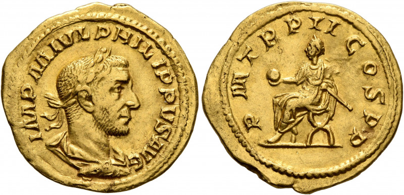 Philip I, 244-249. Aureus (Gold, 20 mm, 4.45 g, 5 h), Rome, 245. IMP M IVL PHILI...