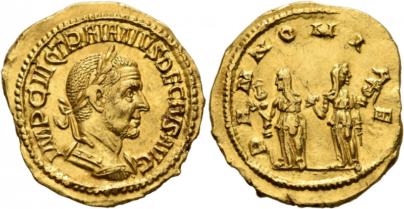 Trajan Decius, 249-251. Aureus (Gold, 20 mm, 4.33 g, 1 h), Rome. IMP C M Q TRAIA...