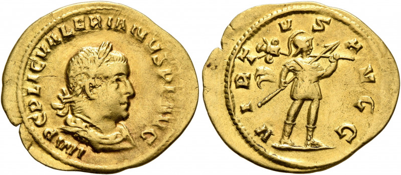 Valerian I, 253-260. Aureus (Gold, 21 mm, 2.64 g, 6 h), Rome, 254-256. IMP C P L...
