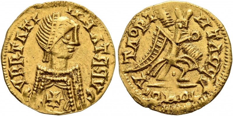 VISIGOTHS, Spain. Leovigild, 568-586. Tremissis (Gold, 16 mm, 1.31 g, 6 h), Cord...