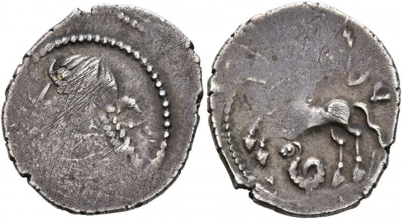 NORTHEAST GAUL. Remi. Circa 50-30 BC. Quinarius (Silver, 19 mm, 2.08 g, 5 h). He...