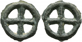 CENTRAL EUROPE. Helvetii. 3rd-2nd centuries BC. 'Wheel Money' (Potin, 16 mm, 2.05 g). Wheel of four spokes. SLM 984. Very fine.


From the collecti...